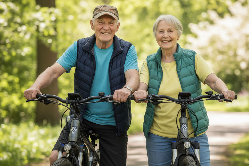 Senioren beim Radfahren