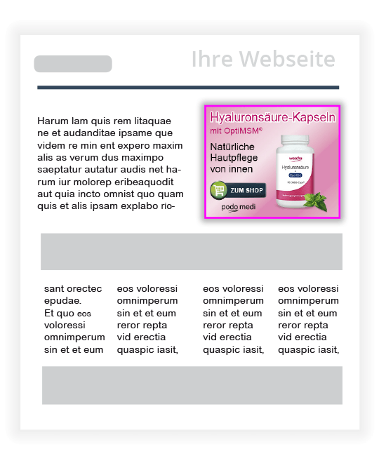 Affiliate Beispiel f&uuml;r Webseite